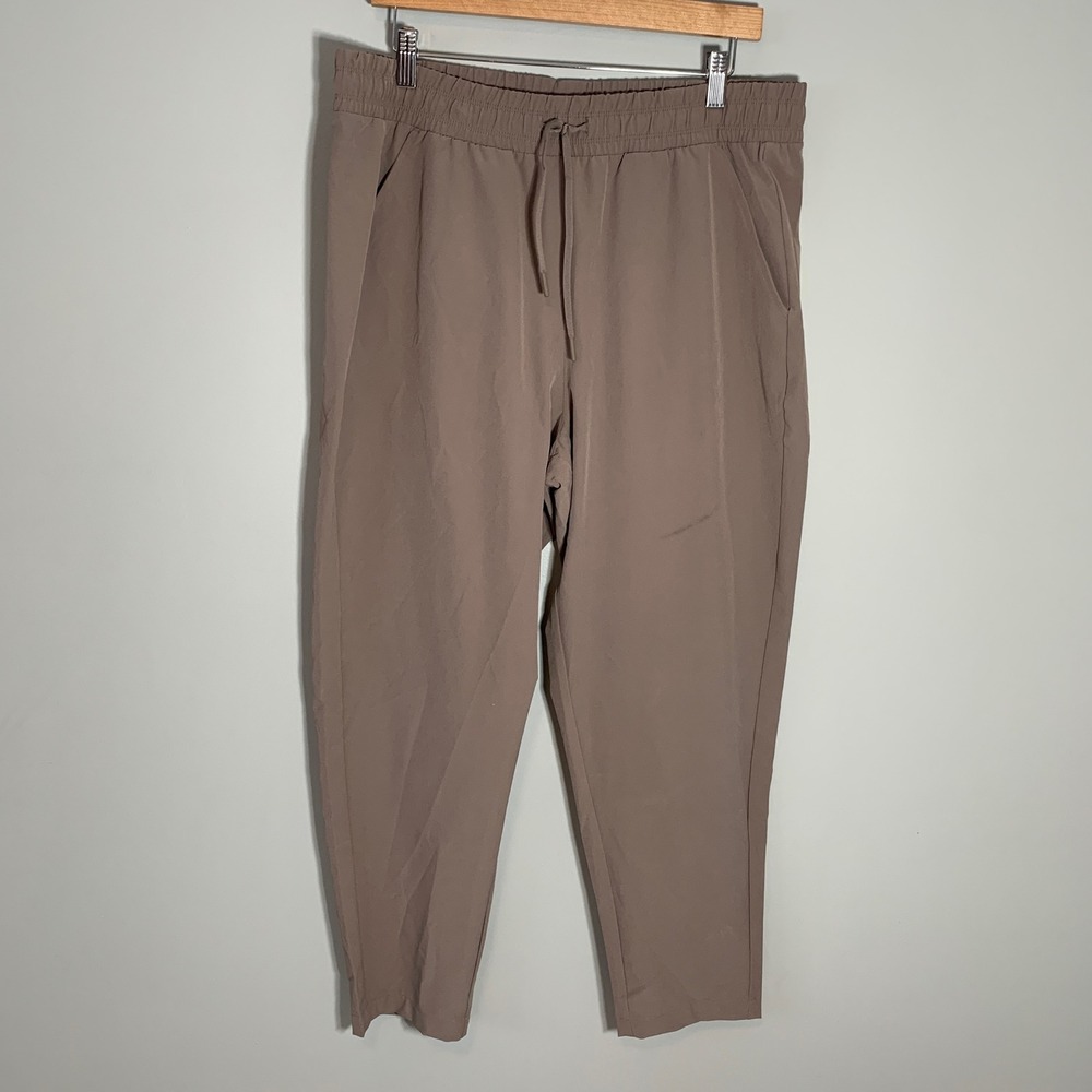 All In Motion Mens Stretch‎ Woven Tapered Jogger Pants Taupe Brown Size L